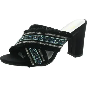 Abigail Womens Embellished Knit Heels