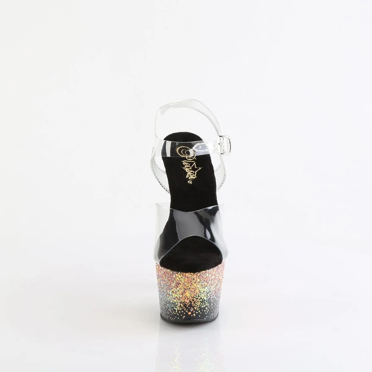 ADORE-708SS Clear/Black-Dusty Blush Multi Glitter