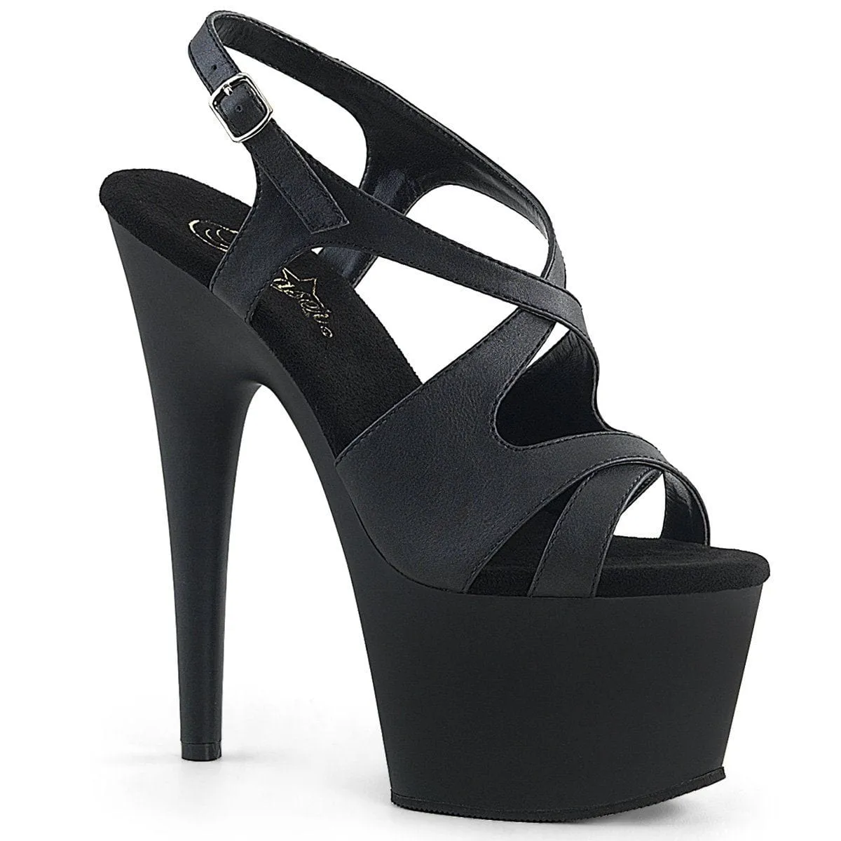 ADORE-730 Black Faux Leather/Black Matte