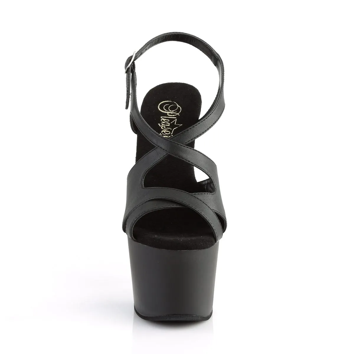 ADORE-730 Black Faux Leather/Black Matte