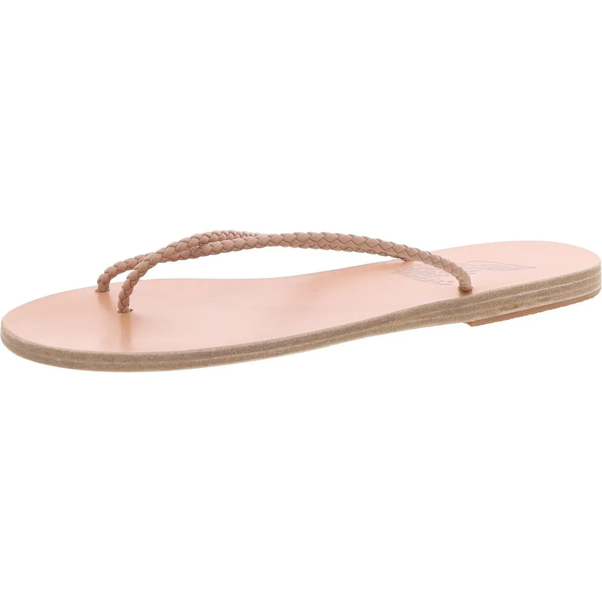 Adrahti Womens Braided Faux Leather Flip-Flops