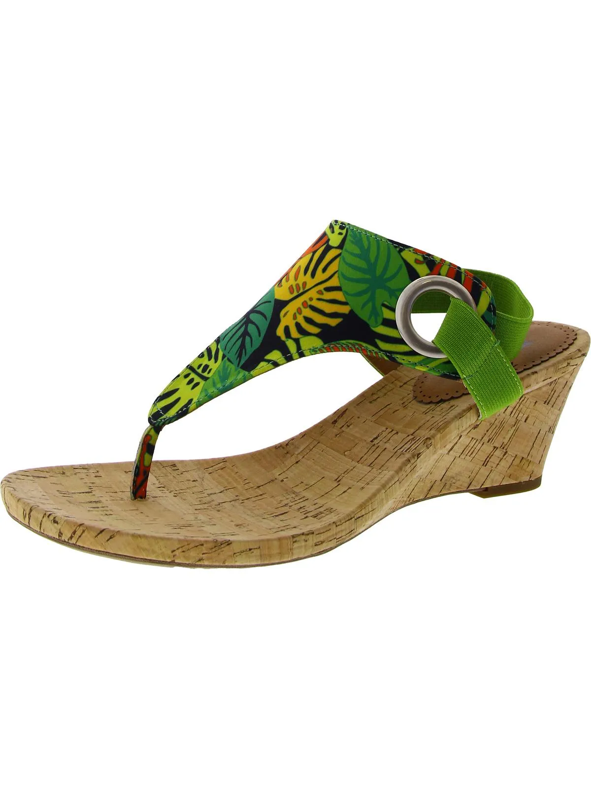 Aida Womens Thong Slingback Wedges