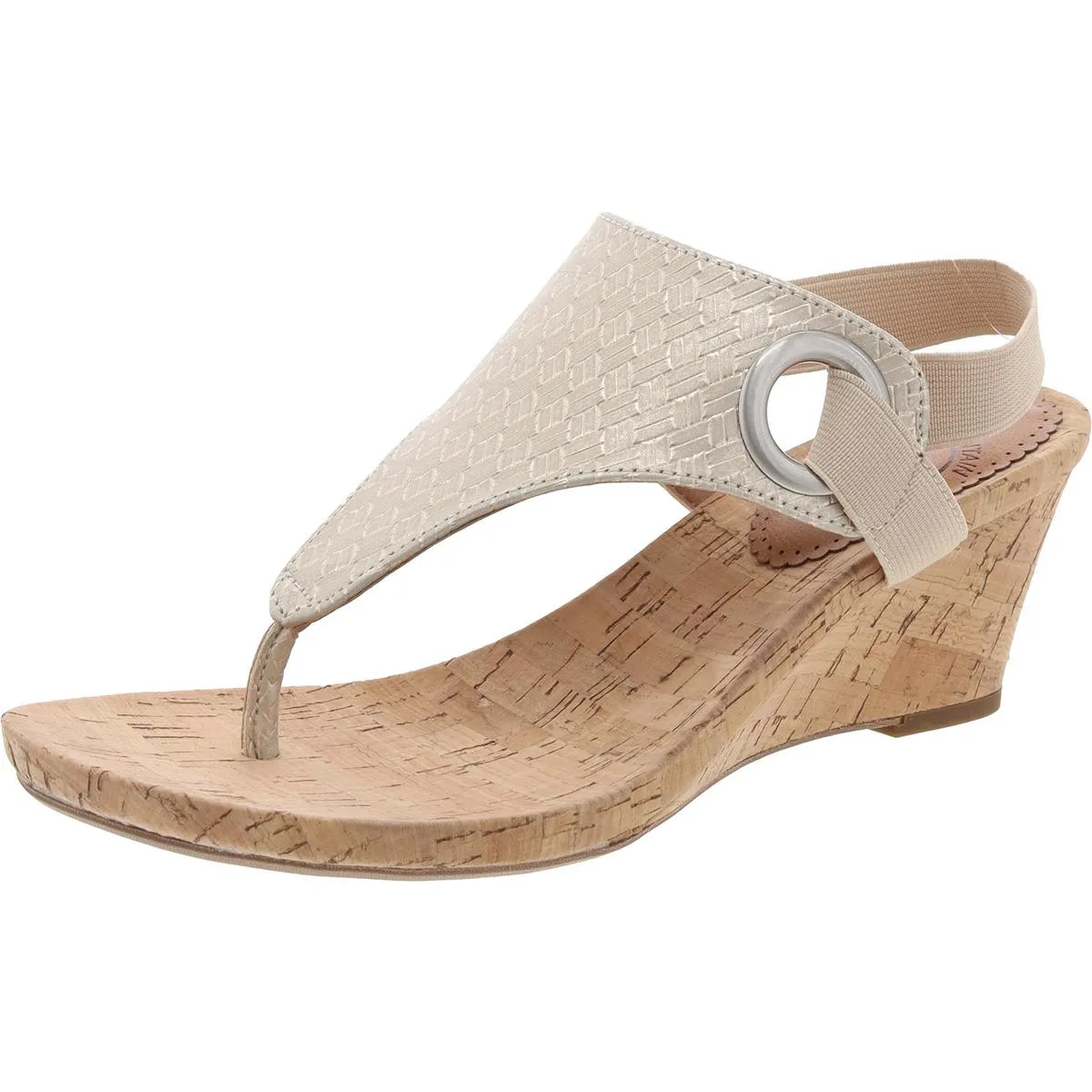 Aida Womens Thong Slingback Wedges