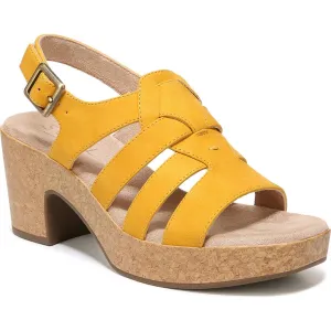 Aki Womens Faux Leather Peep-Toe Platform Sandals