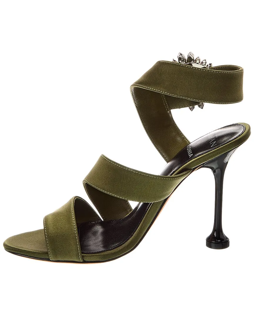 Alexandre Birman Antonia Crystals 100 Satin Sandal