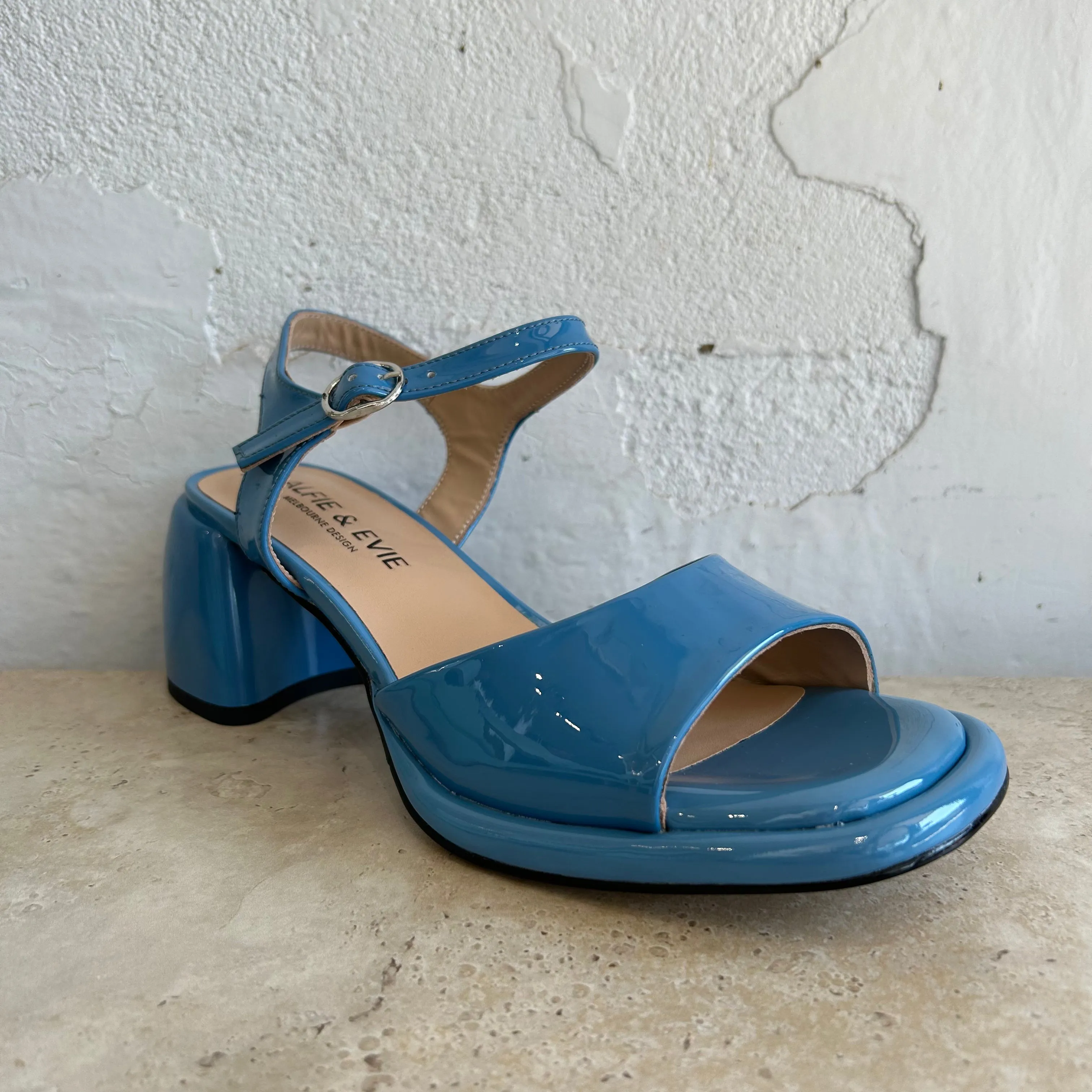 Alfie & Evie Yuzu Blue Patent