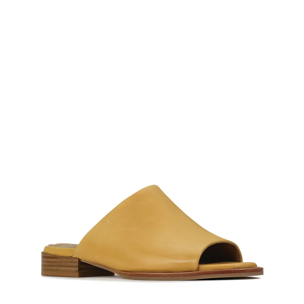 ALLA LEATHER SLIDE SANDALS