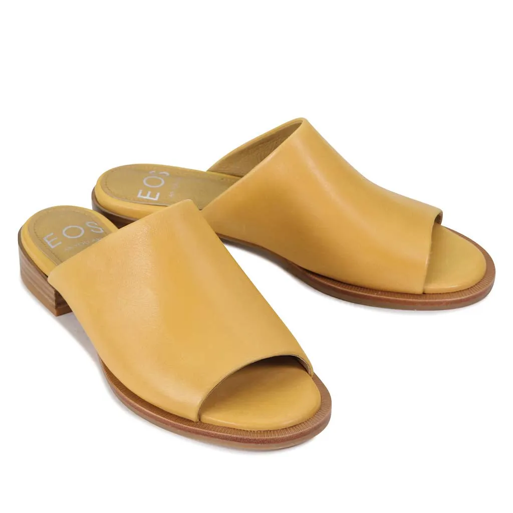 ALLA LEATHER SLIDE SANDALS