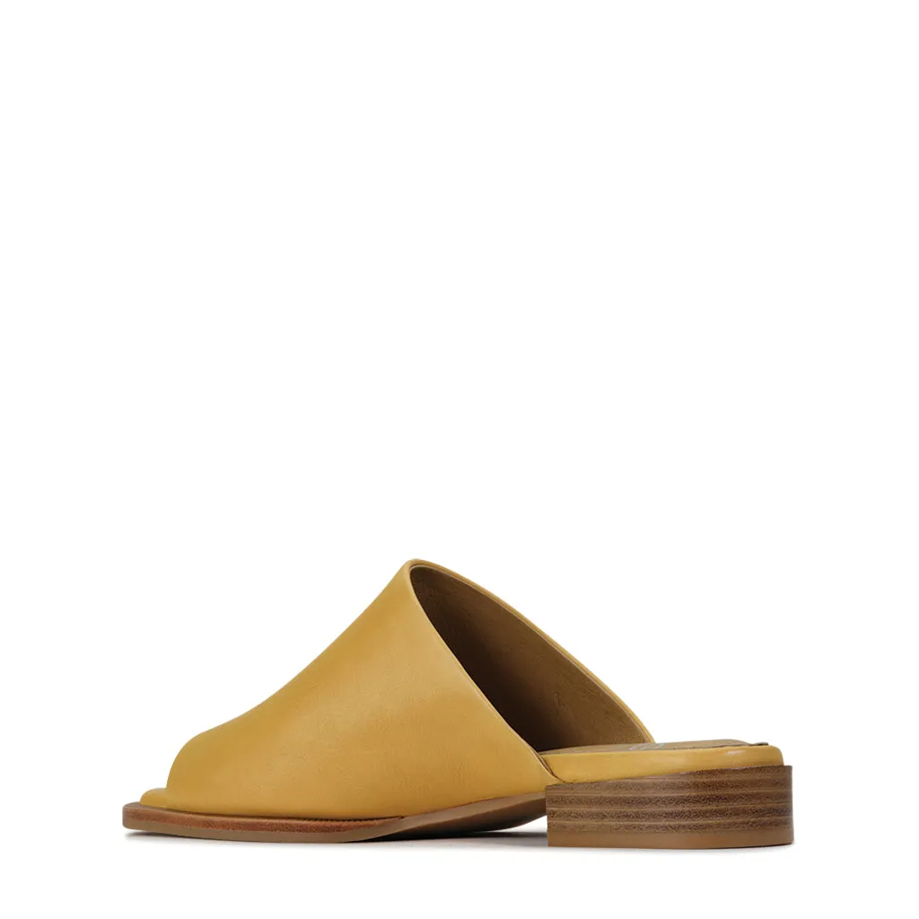 ALLA LEATHER SLIDE SANDALS