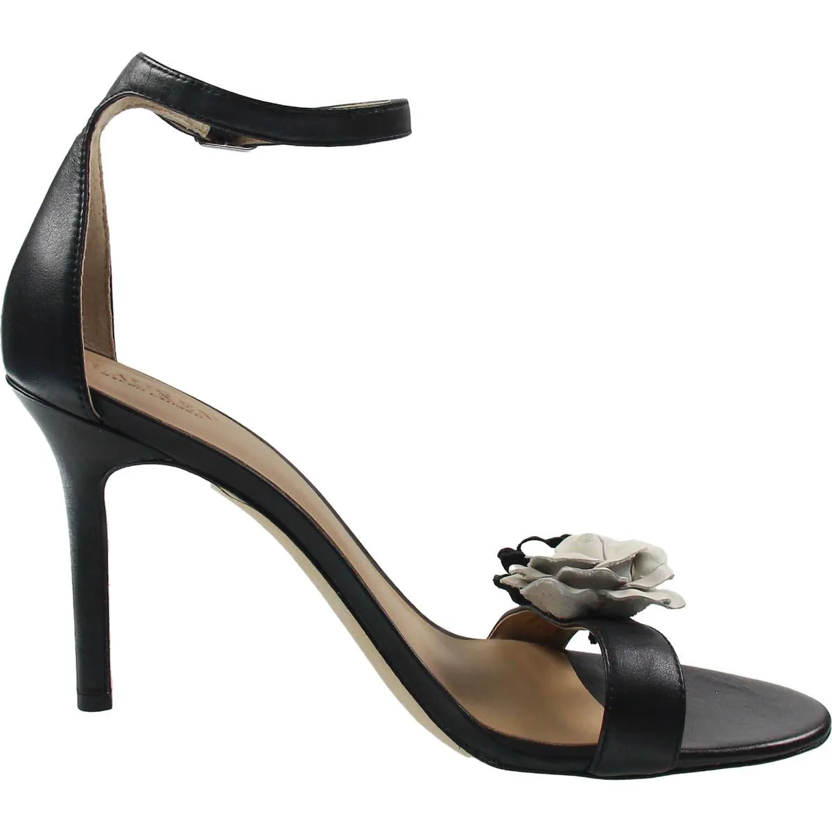 Allie Flower Womens Applique Leather Ankle Strap