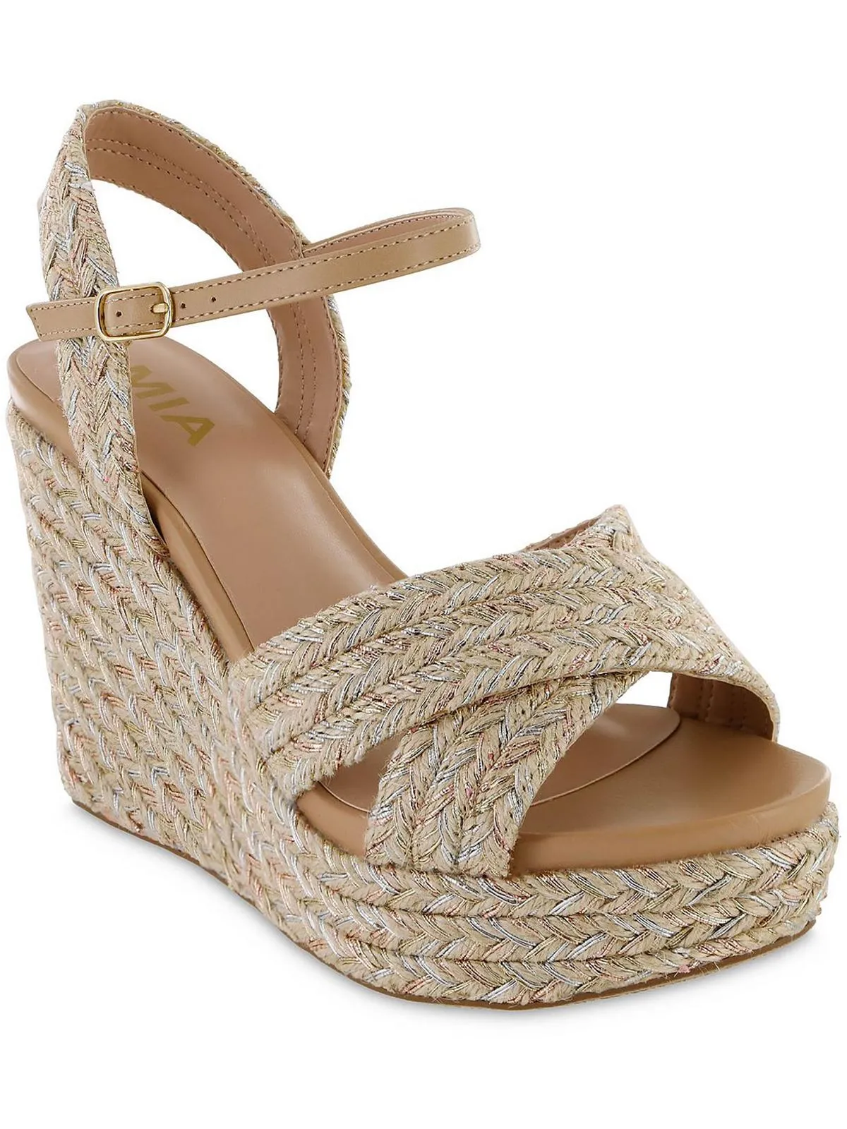 ALOUETTE Womens Woven Ankle strap Espadrilles