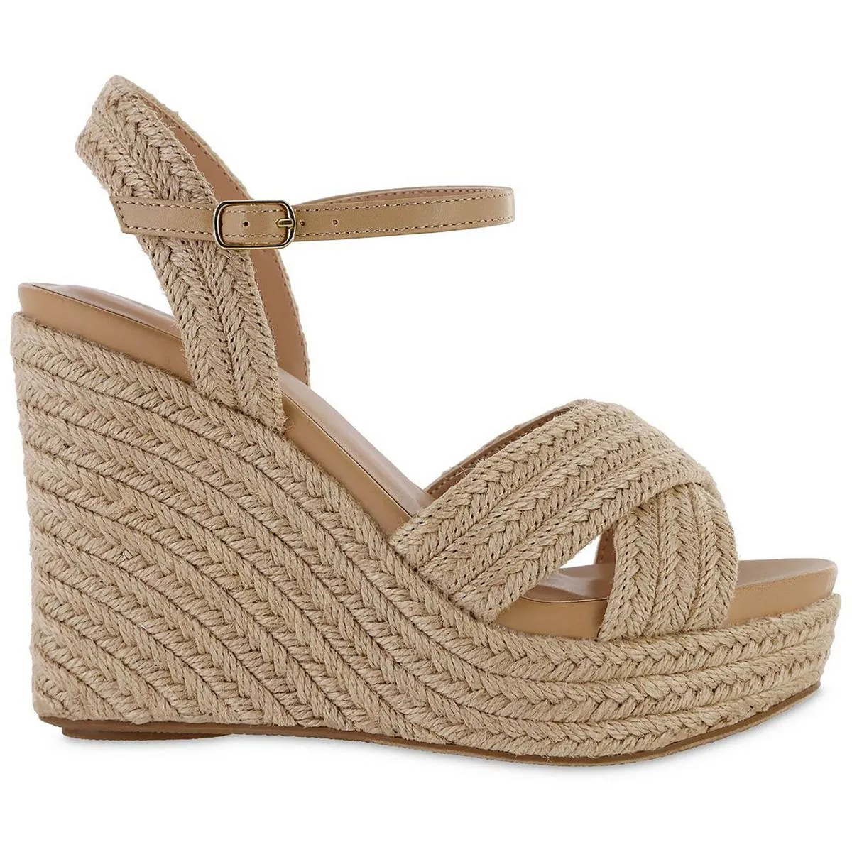 ALOUETTE Womens Woven Ankle strap Espadrilles