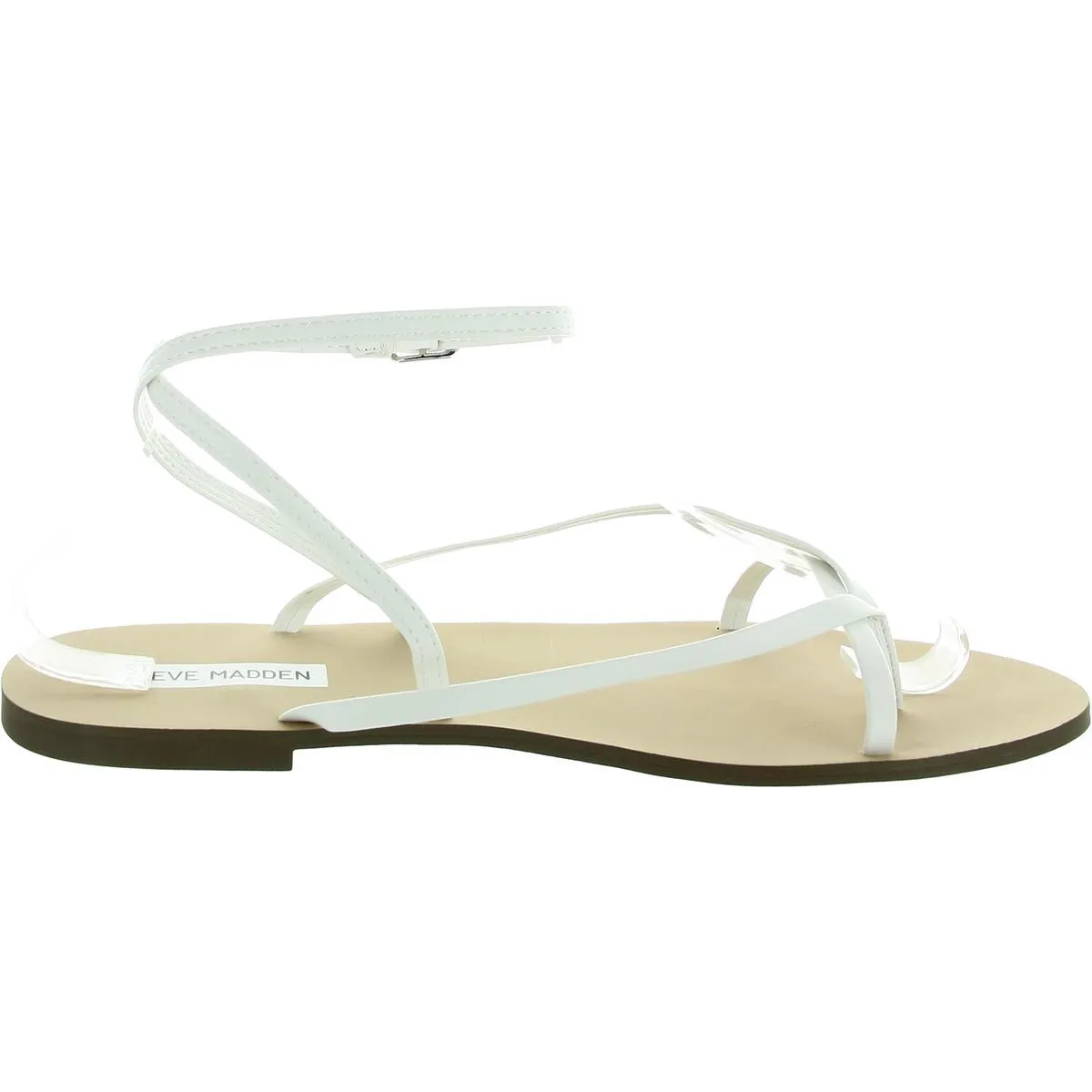 Amuse Womens Buckle Faux Leather Thong Sandals