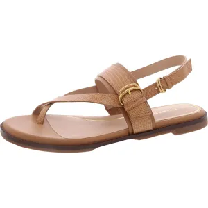 Anica Lux Buckle Womens Strappy Faux Leather Ankle Strap