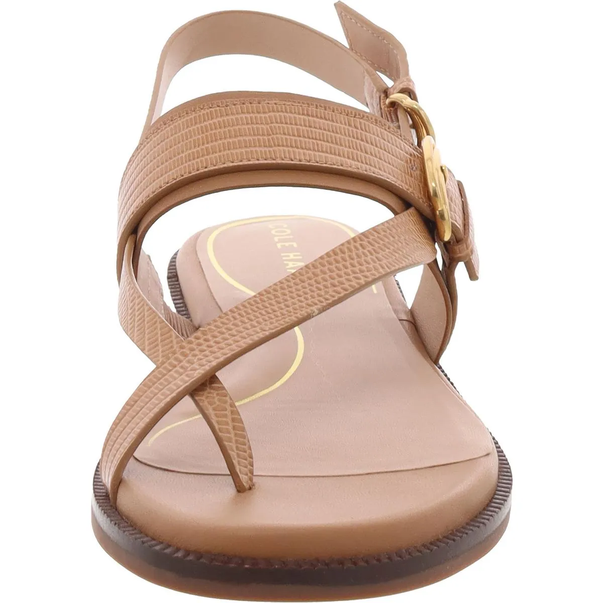 Anica Lux Buckle Womens Strappy Faux Leather Ankle Strap
