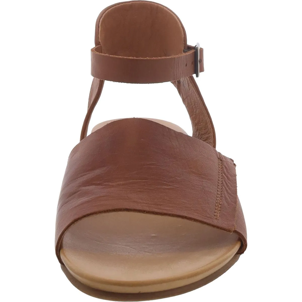 Antony Womens Leather Mini Wedge Ankle Strap