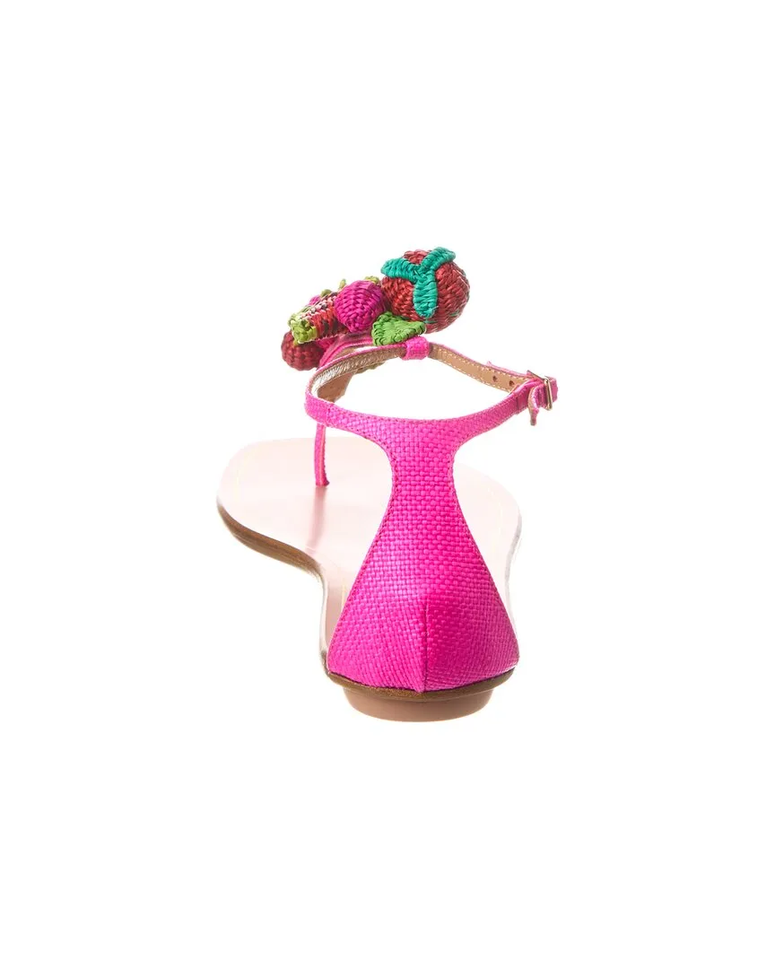 Aquazzura Strawberry Punch Raffia Sandal