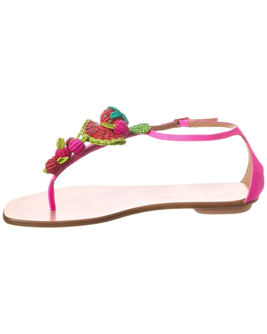 Aquazzura Strawberry Punch Raffia Sandal