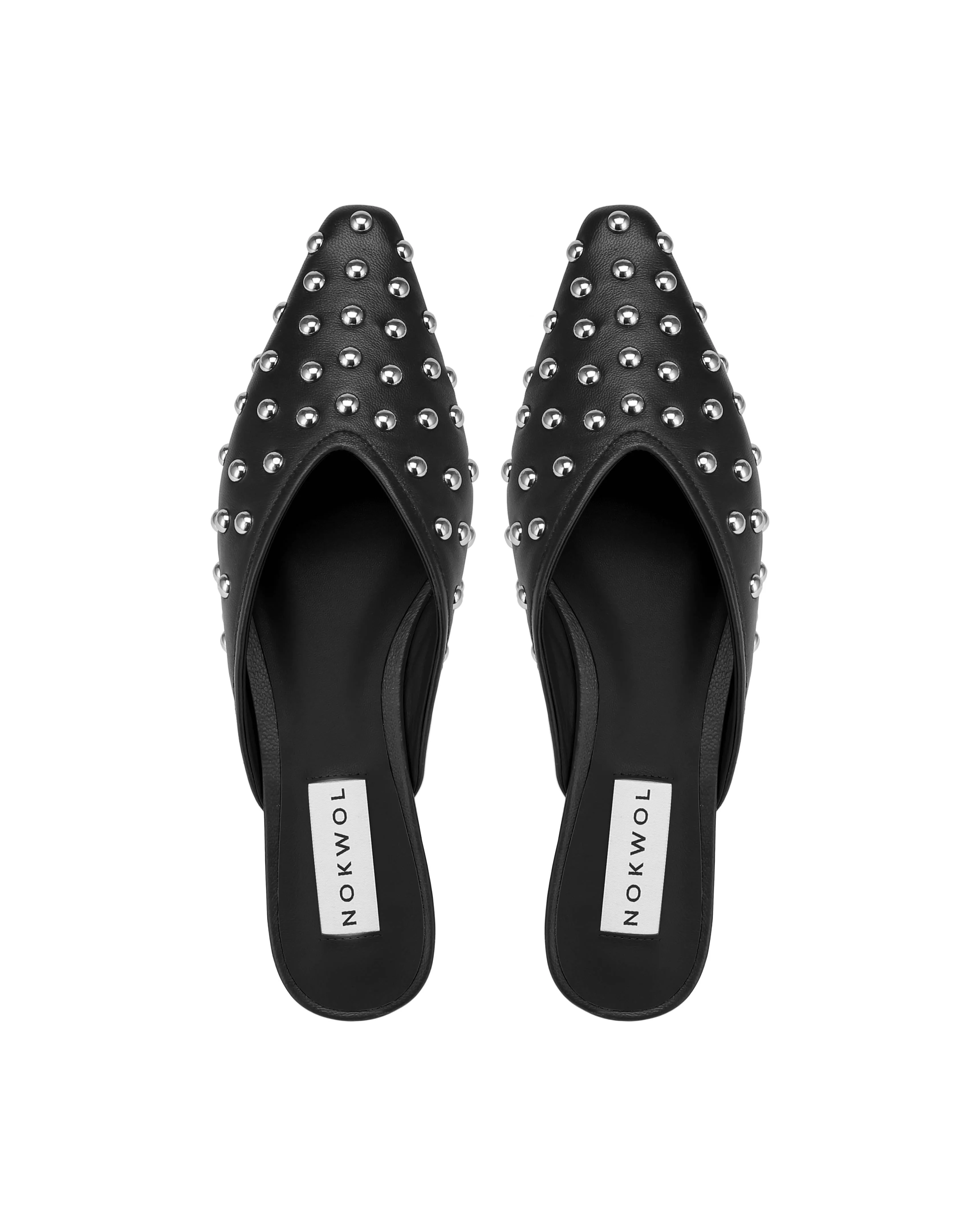 Ariel Black Leather Studs