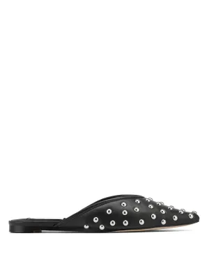 Ariel Black Leather Studs