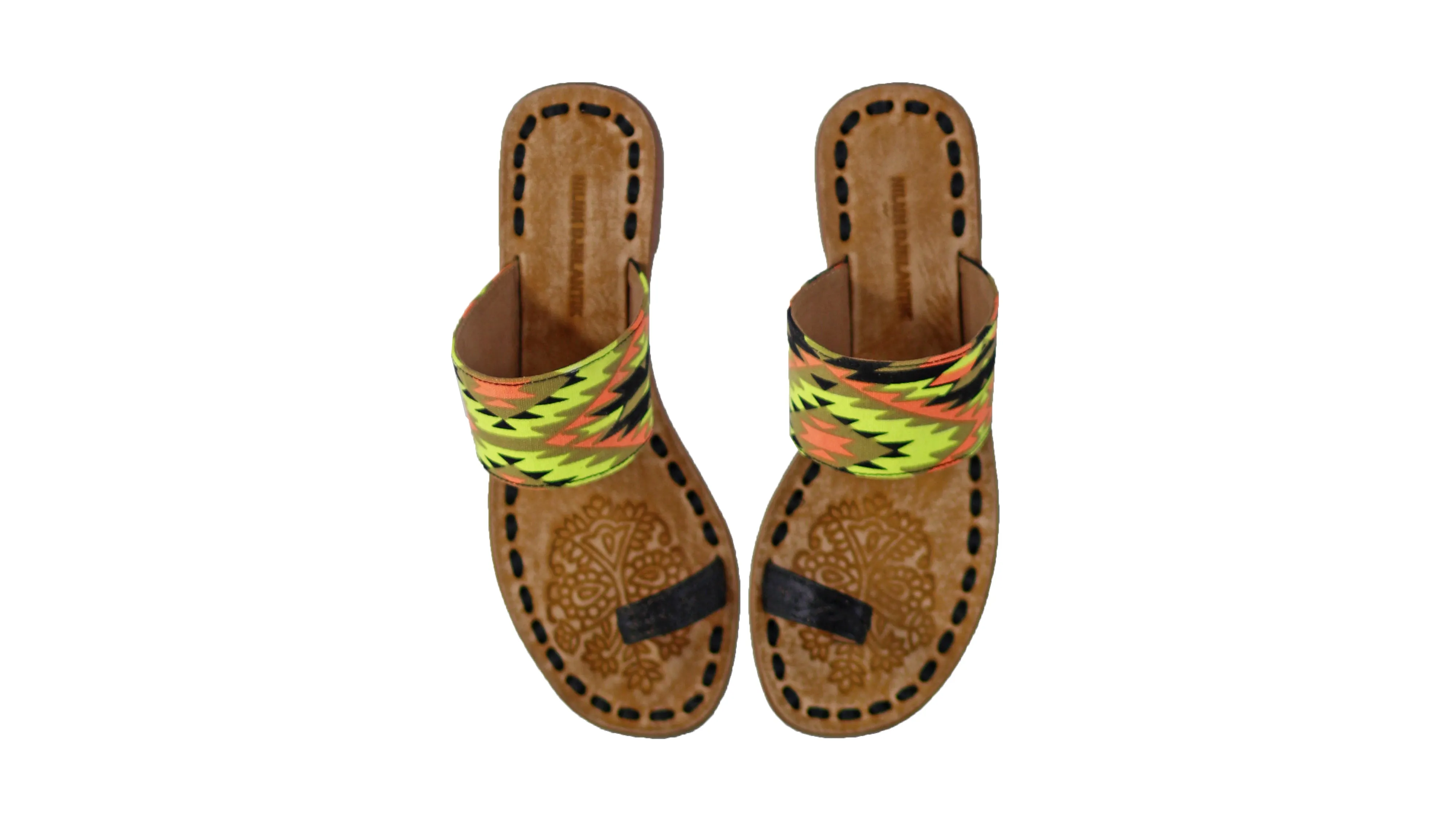 Arini 20mm - Black & Lime Black Orange Canvas