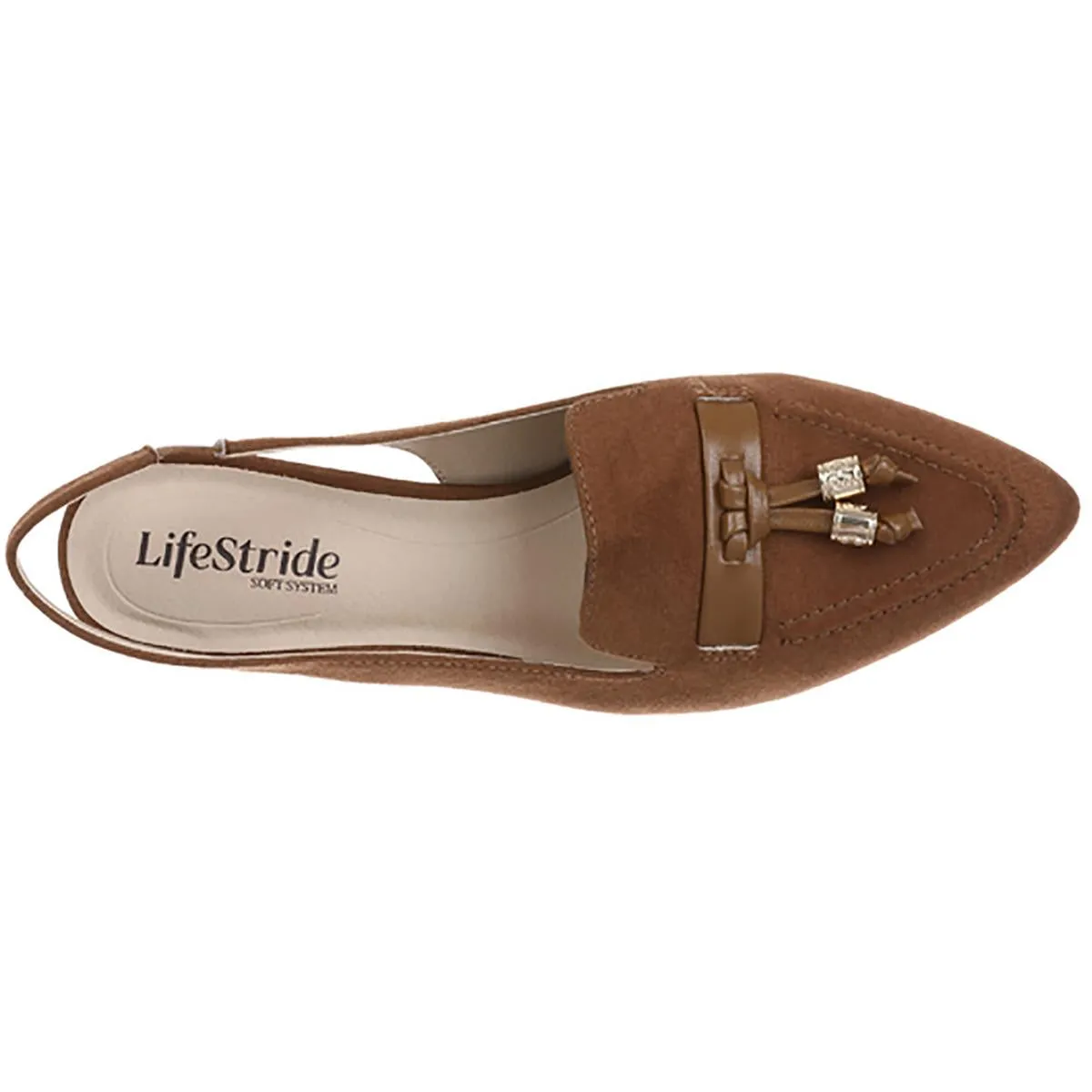 Audrey Womens Slip On Pointed Toe Slingback Sandals