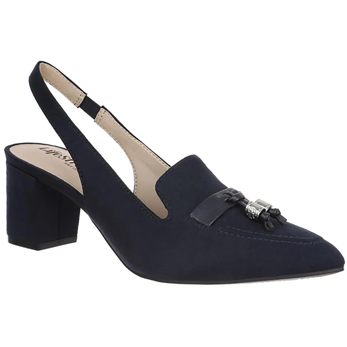 Audrey Womens Slip On Pointed Toe Slingback Sandals
