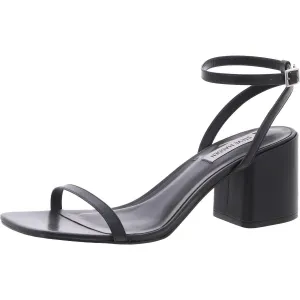 Audrina Womens Adjustable Leather Block Heel