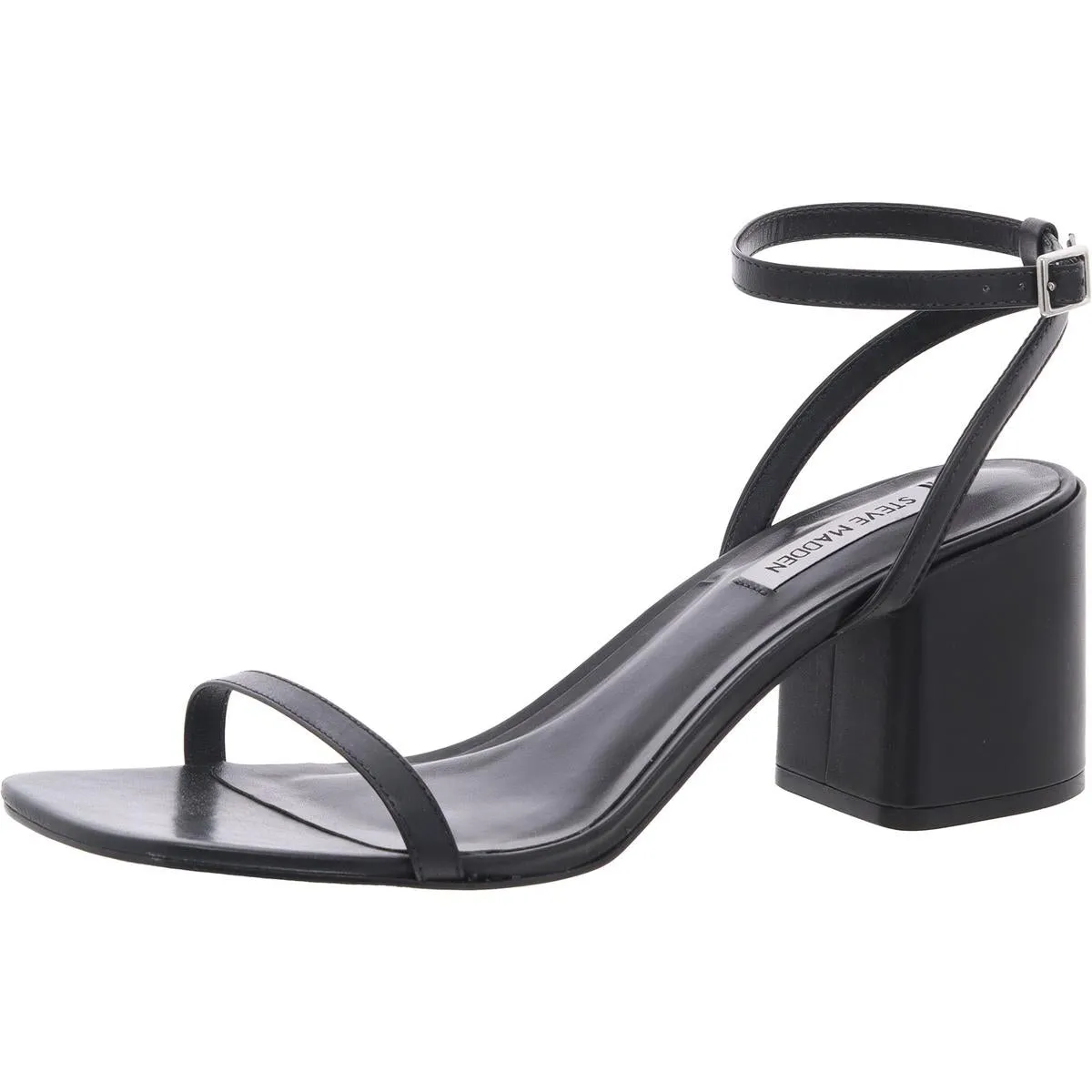 Audrina Womens Adjustable Leather Block Heel