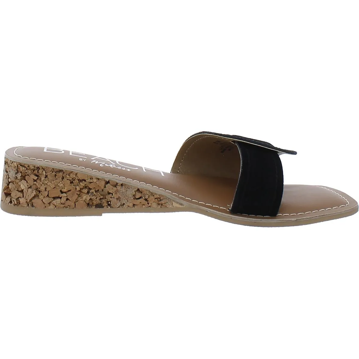 Baja Womens Leather Slip-On Wedge Sandals