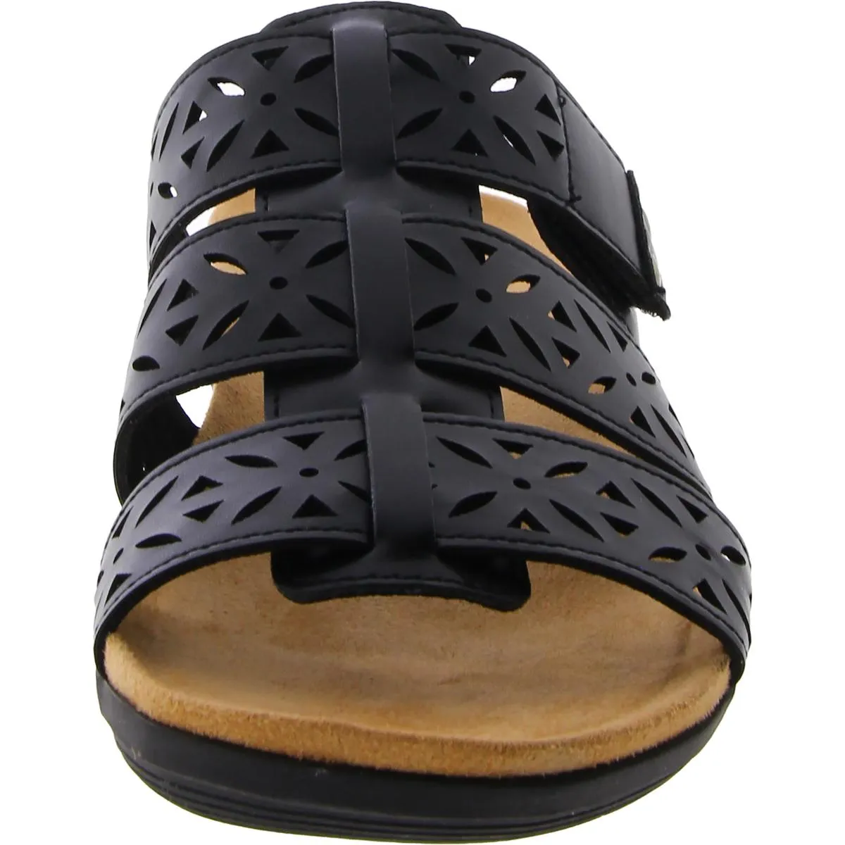 Bazel 3 Womens Faux Leather Slip On Slide Sandals