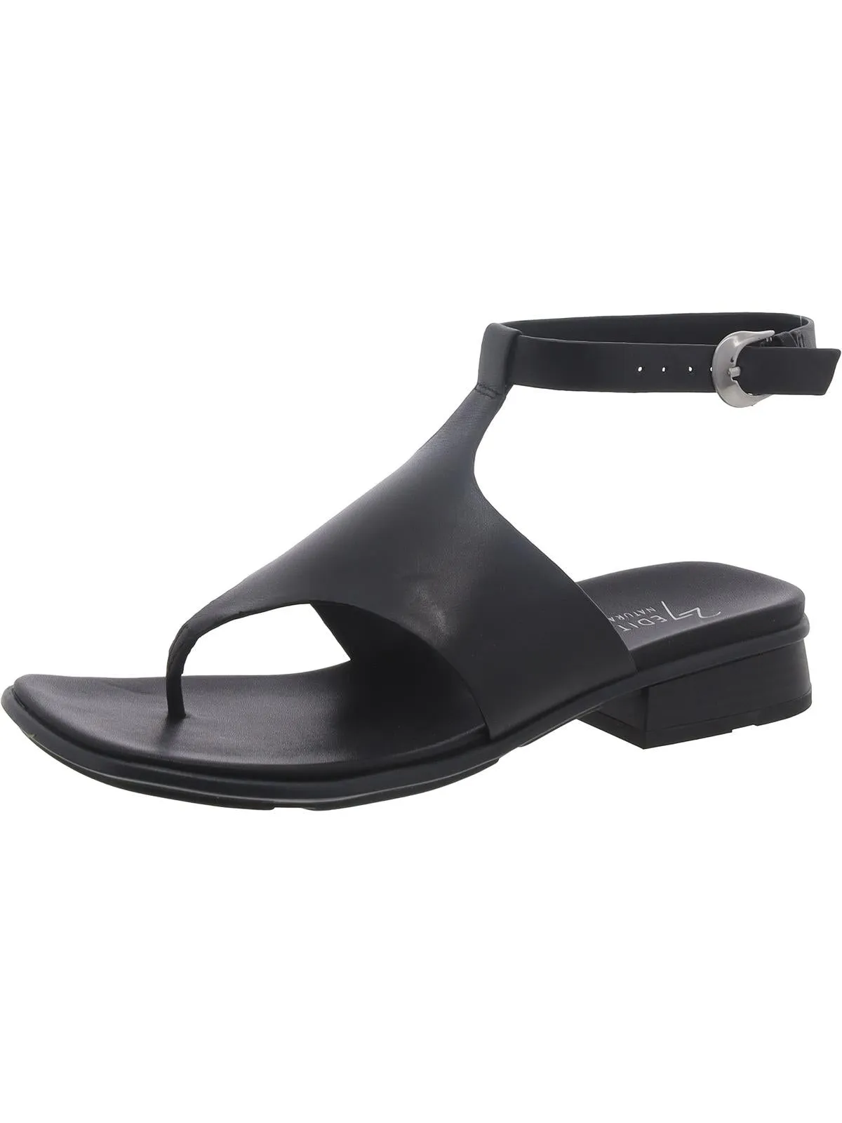 Beck Womens Leather Thong Block Heel