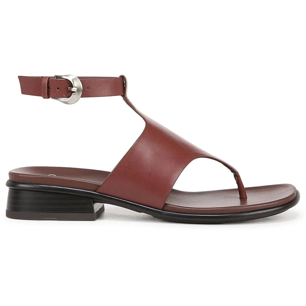Beck Womens Leather Thong Block Heel