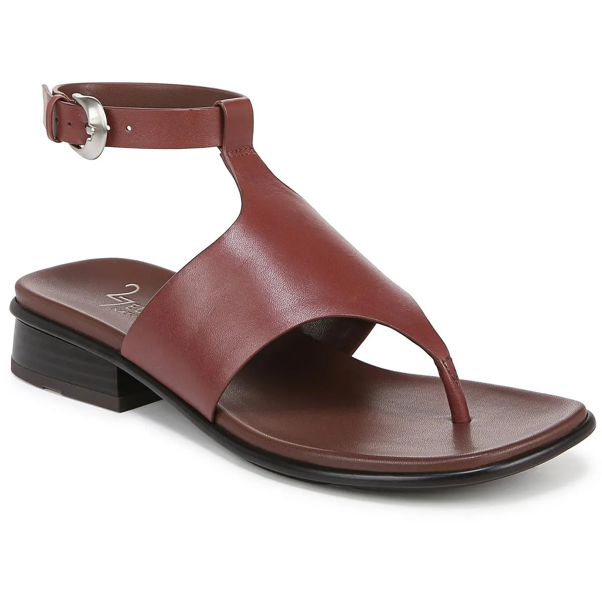 Beck Womens Leather Thong Block Heel