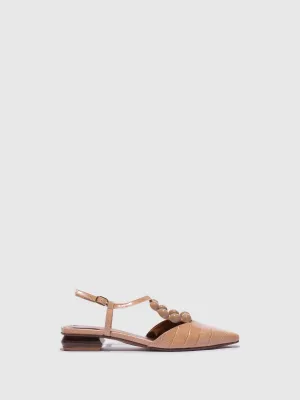 Beige Appliqus Sandals