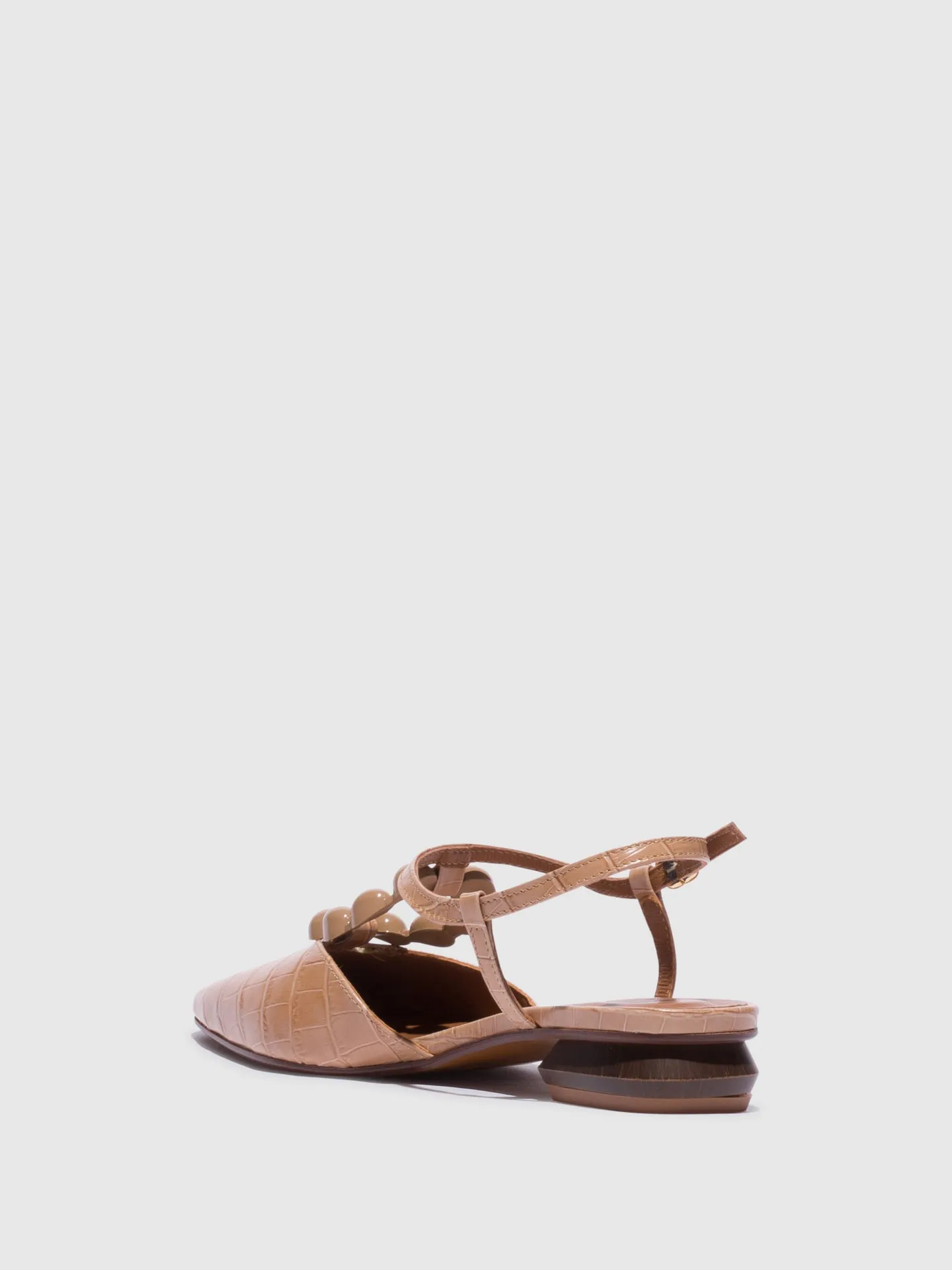 Beige Appliqus Sandals