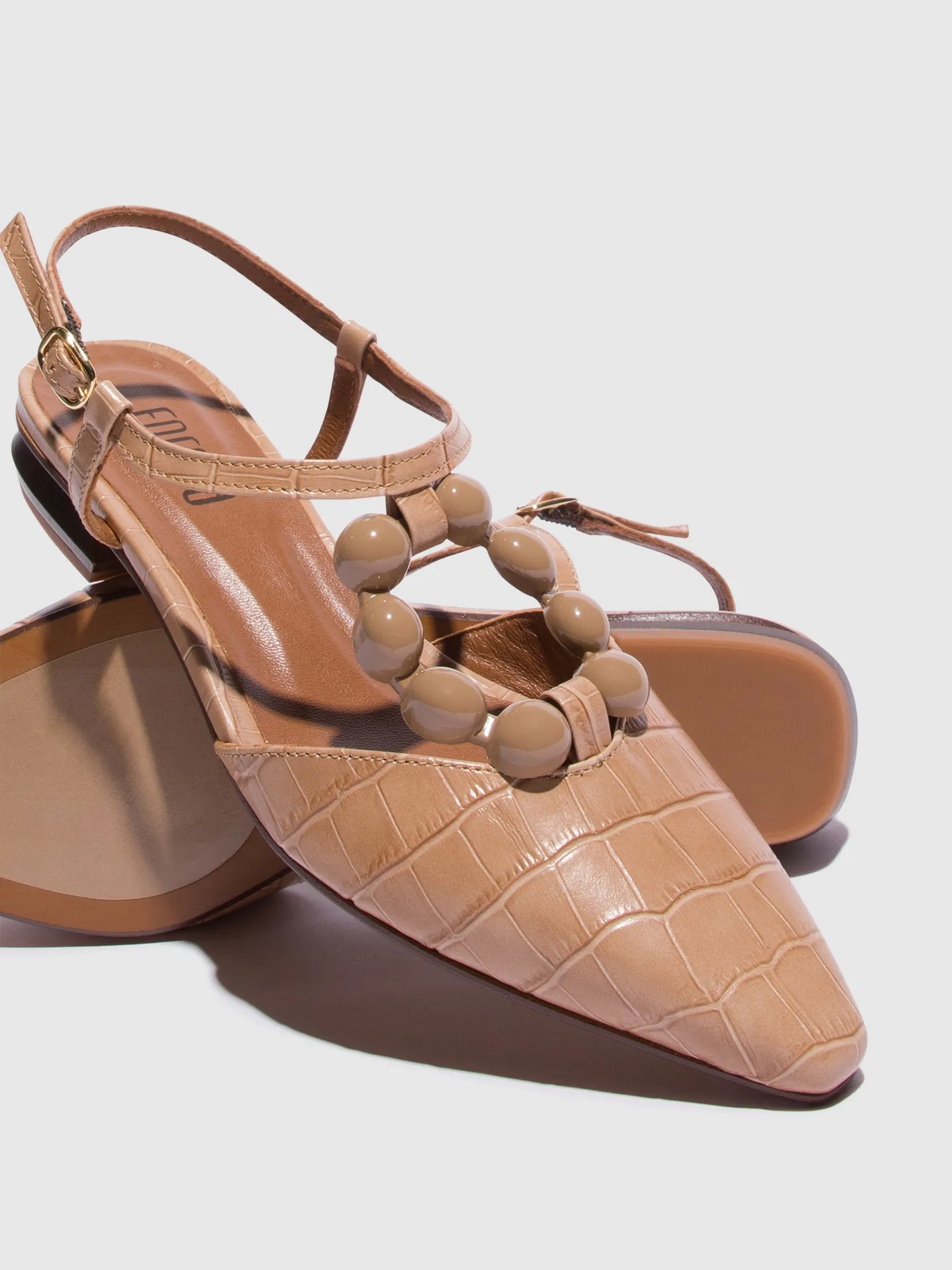 Beige Appliqus Sandals