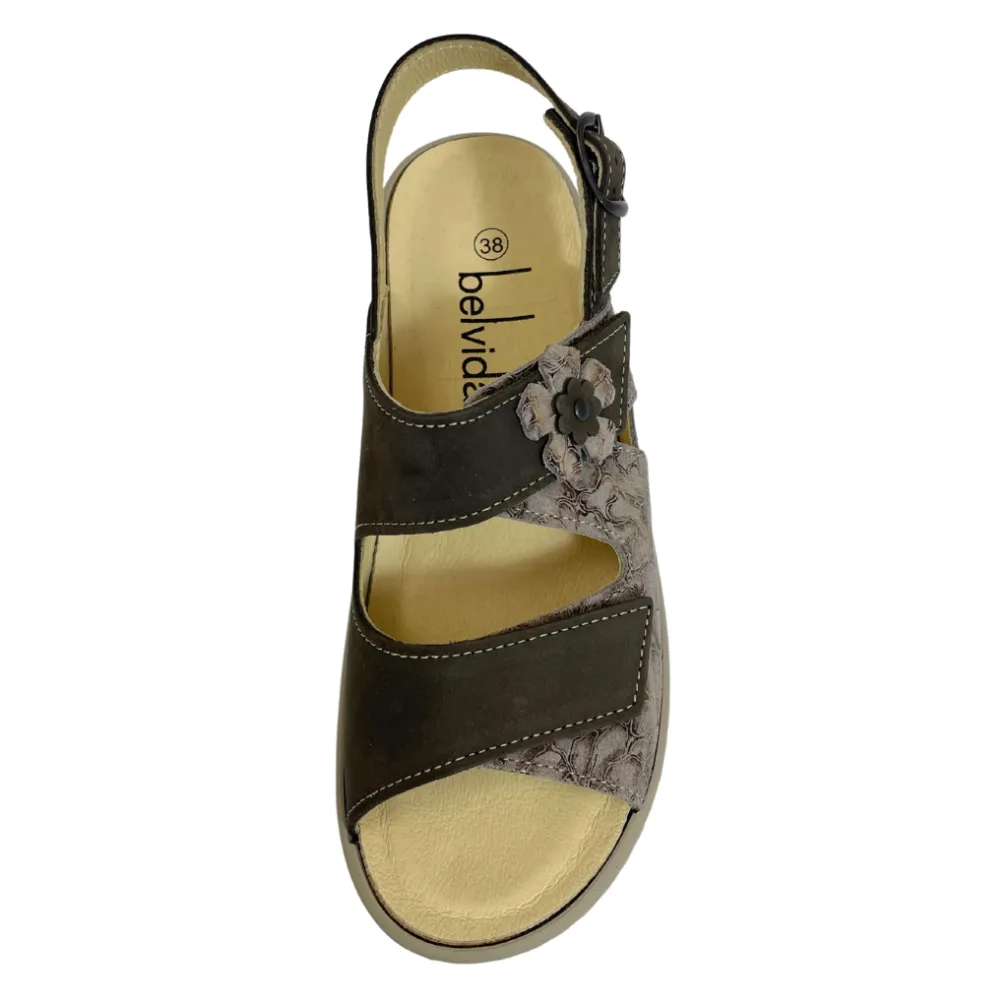 Belvida Portina Claudia Graphite/Cosmos Nubuck Sandal (Women's)