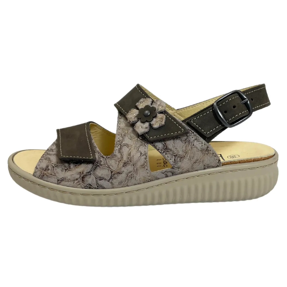 Belvida Portina Claudia Graphite/Cosmos Nubuck Sandal (Women's)