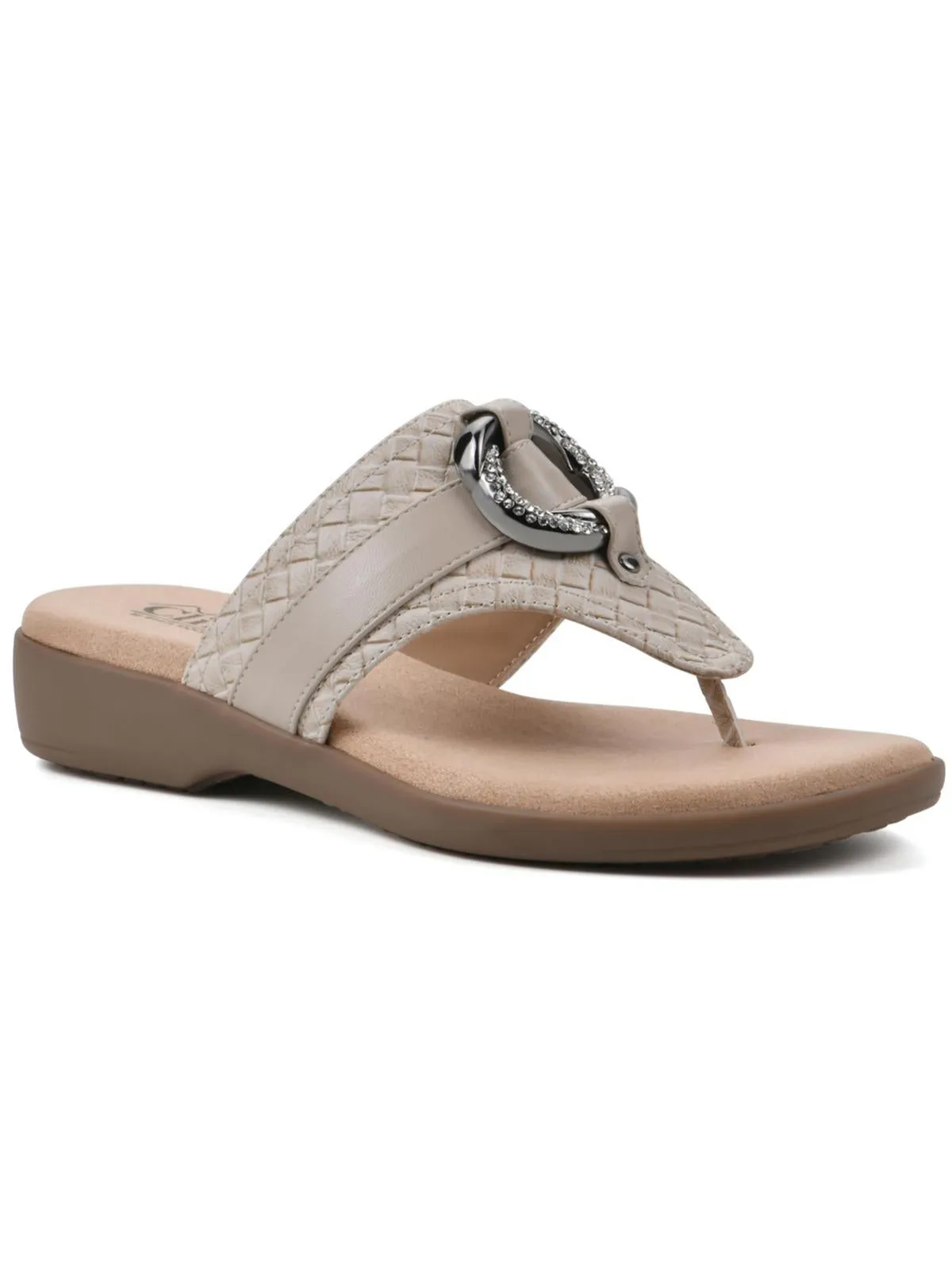 Benedict Womens Faux Leather Thong Sandals