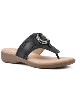 Benedict Womens Faux Leather Thong Sandals