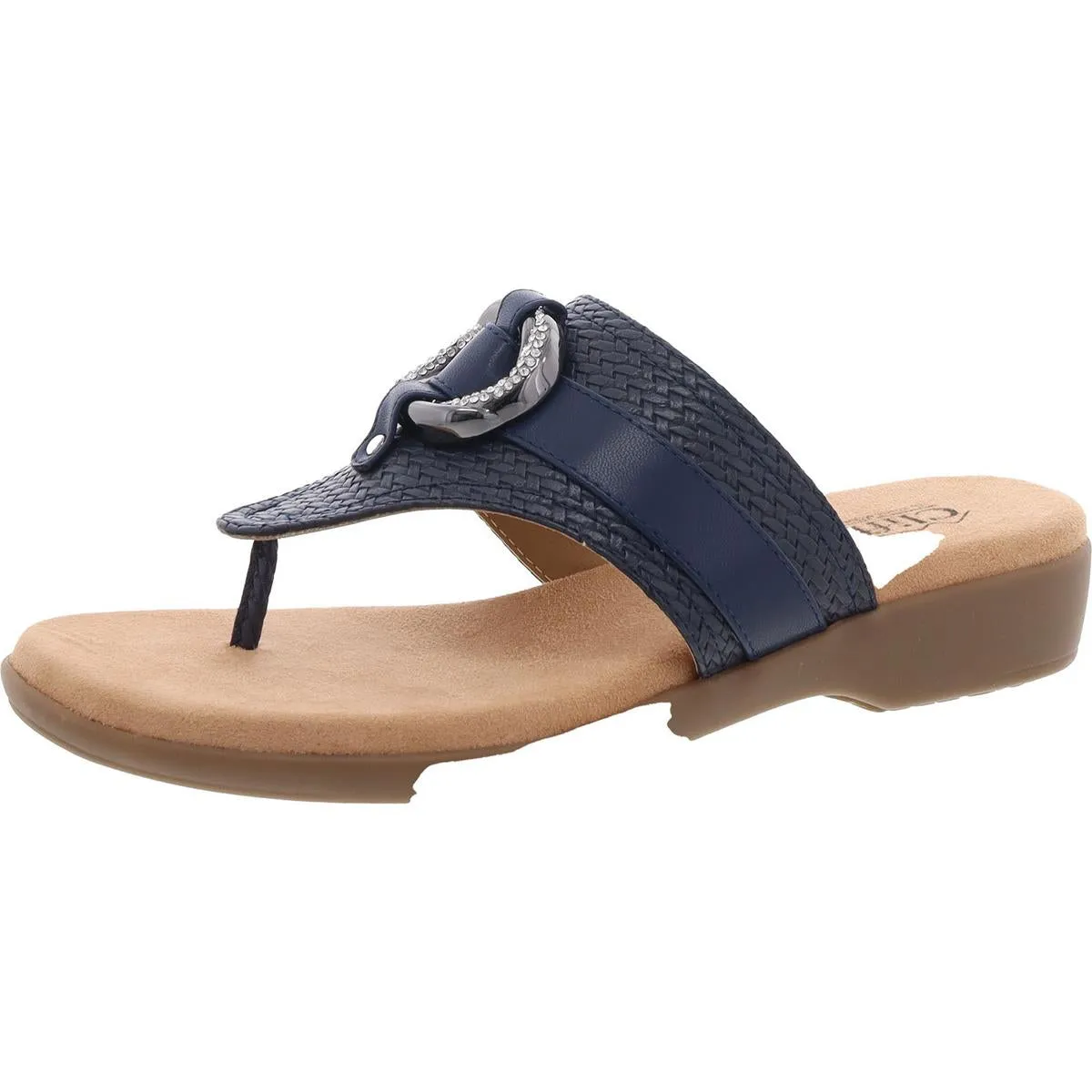 Benedict Womens Faux Leather Thong Sandals