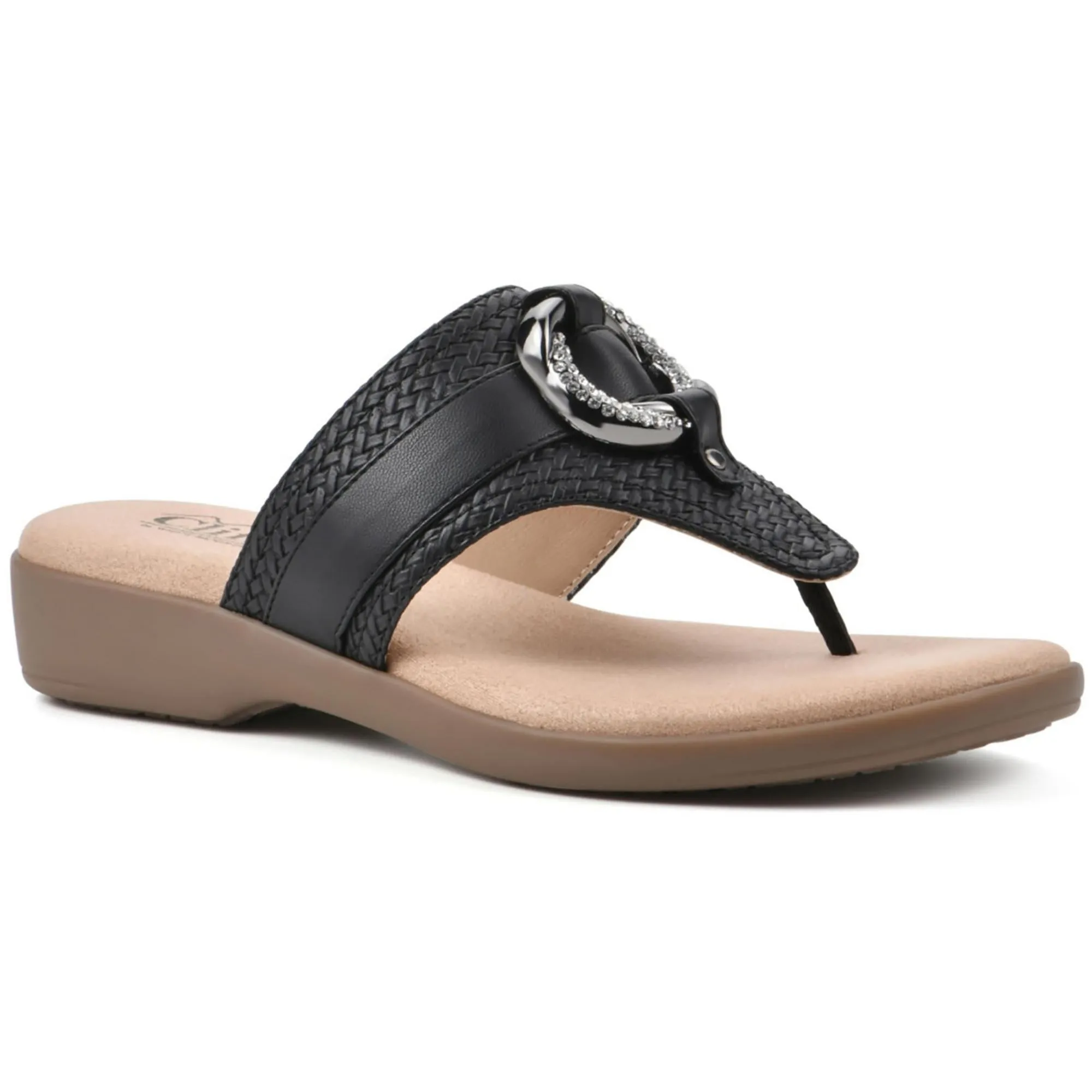 Benedict Womens Faux Leather Thong Sandals