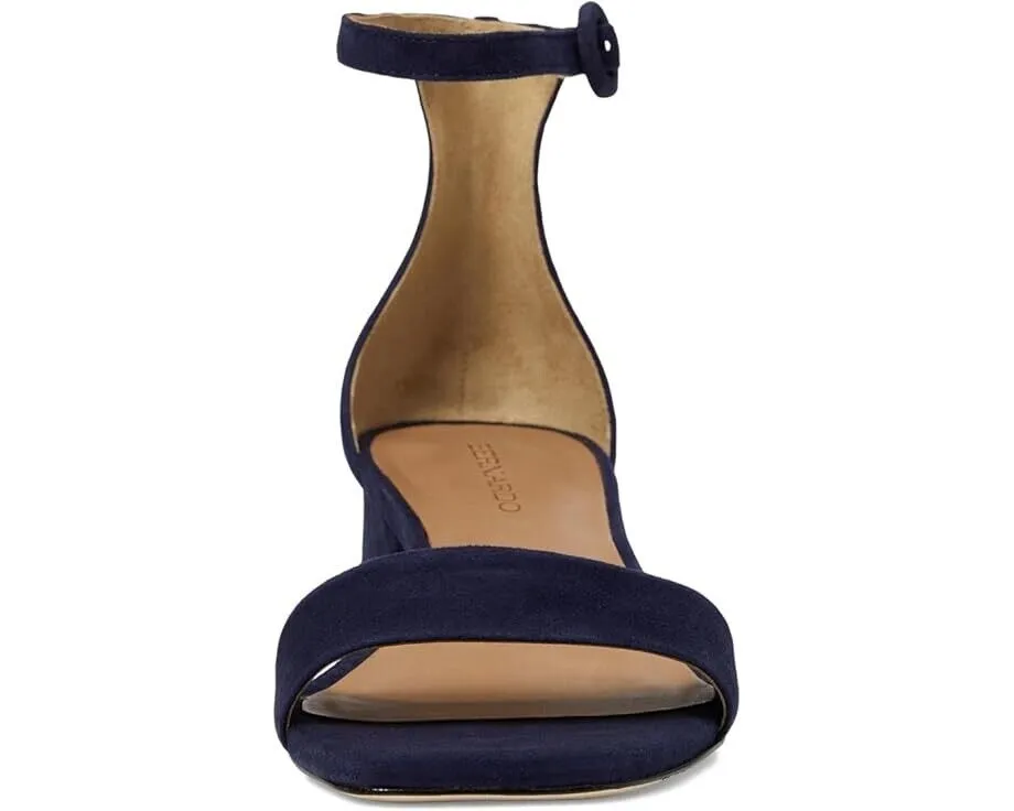 Bernardo Jalena Sandal Womens 9.5 Dark Navy Suede Ankle Strap Block Heel ZPO1898