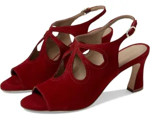 Bernardo Nili Sandals Women's US 7 Red Suede Leather Cutout Slingback KHD015