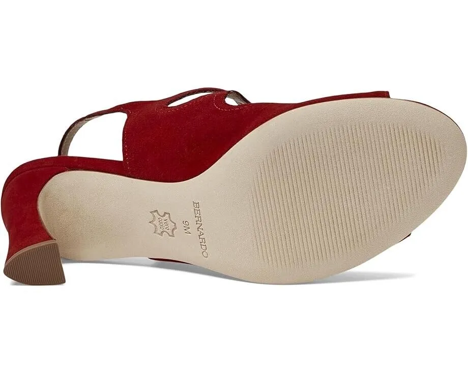 Bernardo Nili Sandals Women's US 7 Red Suede Leather Cutout Slingback KHD015