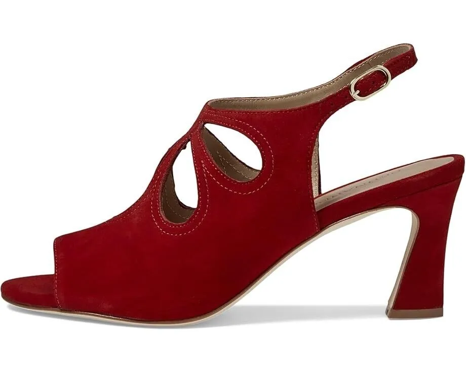 Bernardo Nili Sandals Women's US 7 Red Suede Leather Cutout Slingback KHD015