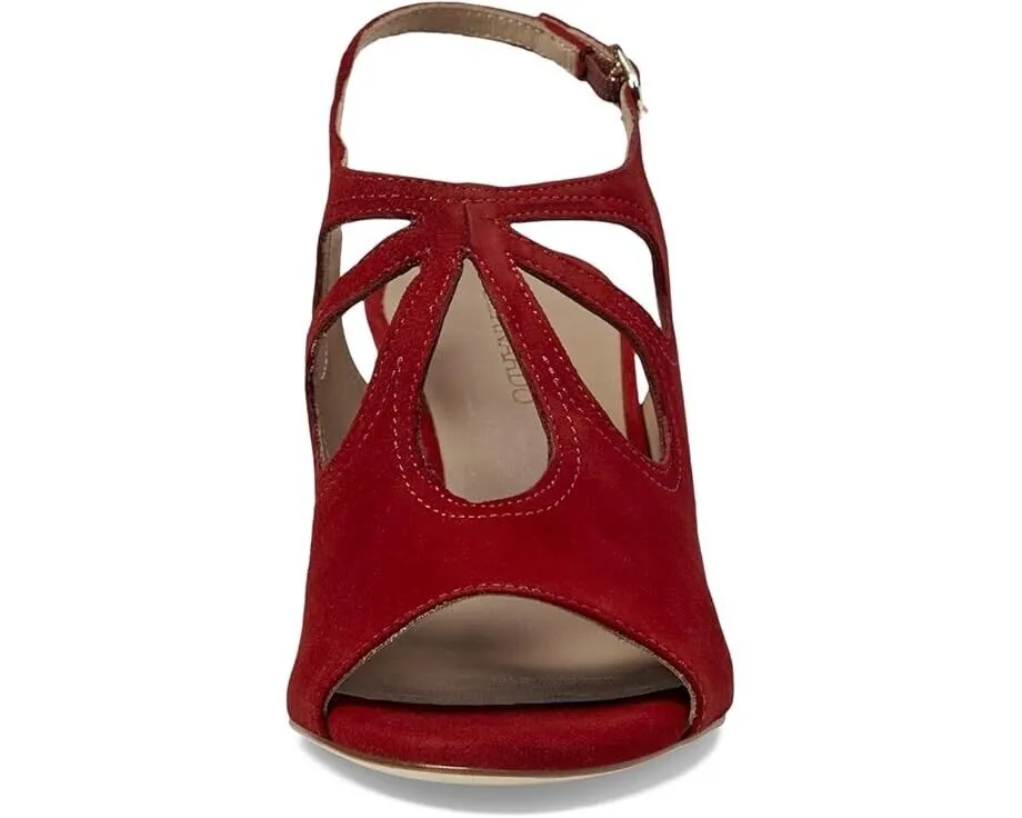 Bernardo Nili Sandals Women's US 7 Red Suede Leather Cutout Slingback KHD015