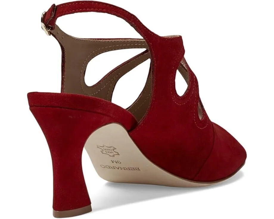 Bernardo Nili Sandals Women's US 7 Red Suede Leather Cutout Slingback KHD015