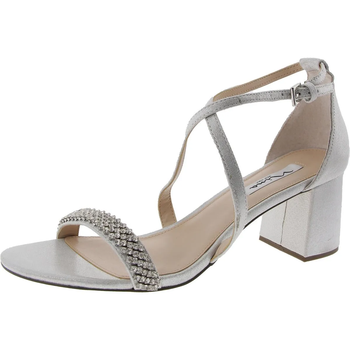 Bhfo Womens Rhinestone Metallic Ankle Strap